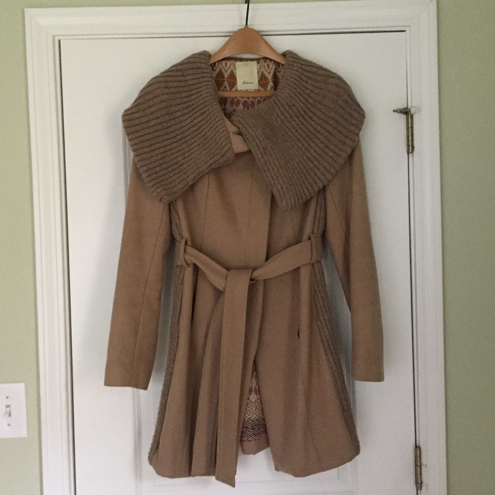 Beautiful Cowl Neck Coat With Tie Waist